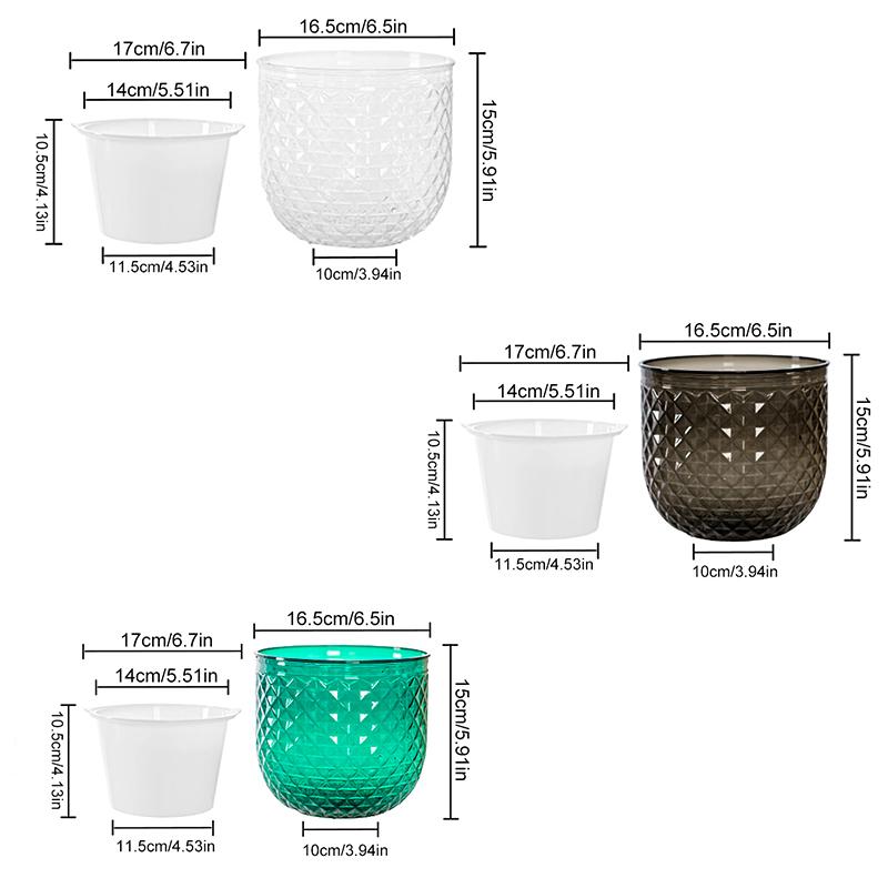 1 Stück Doppelschichtiger Kunststoff Mini Desktop Ornamente Topfpflanze Dekoratives Zubehör Blumenarrangement Einfarbig 3 Farben