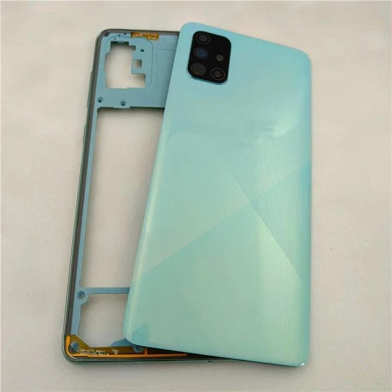 Gehäuse Mittelrahmen Akkufach Rückseite Reparaturteile Kameralinse für Samsung Galaxy A71 2020 A715 A715F