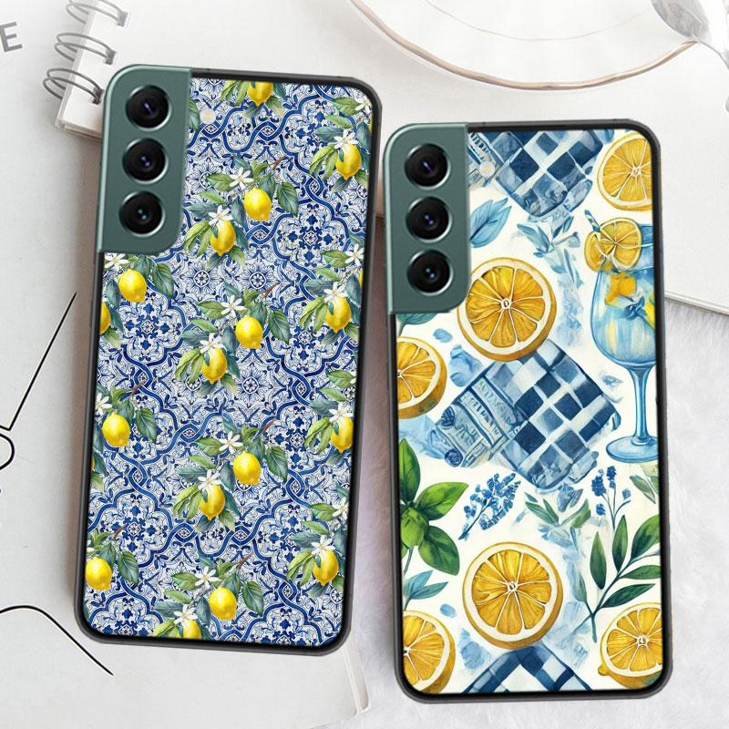 Mediterranes Zitronen Handyhülle Für Samsung Galaxy S22 S25 Ultra S21 S10 Plus S26 Edge S20 S23 S24 FE Cover Silikon Weich TPU