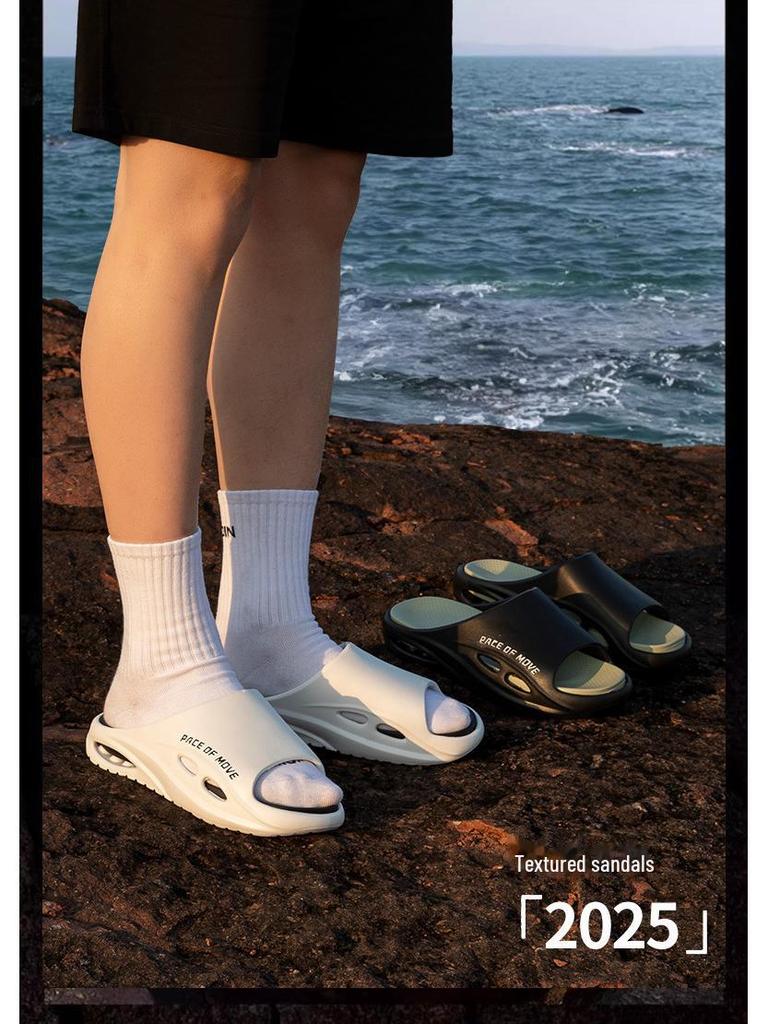 Papuci de vară pentru bărbați, respirabili, de înaltă calitate: Cu talpă groasă, antiderapant, la modă pentru purtare în interior/exterior și pentru cupluri.