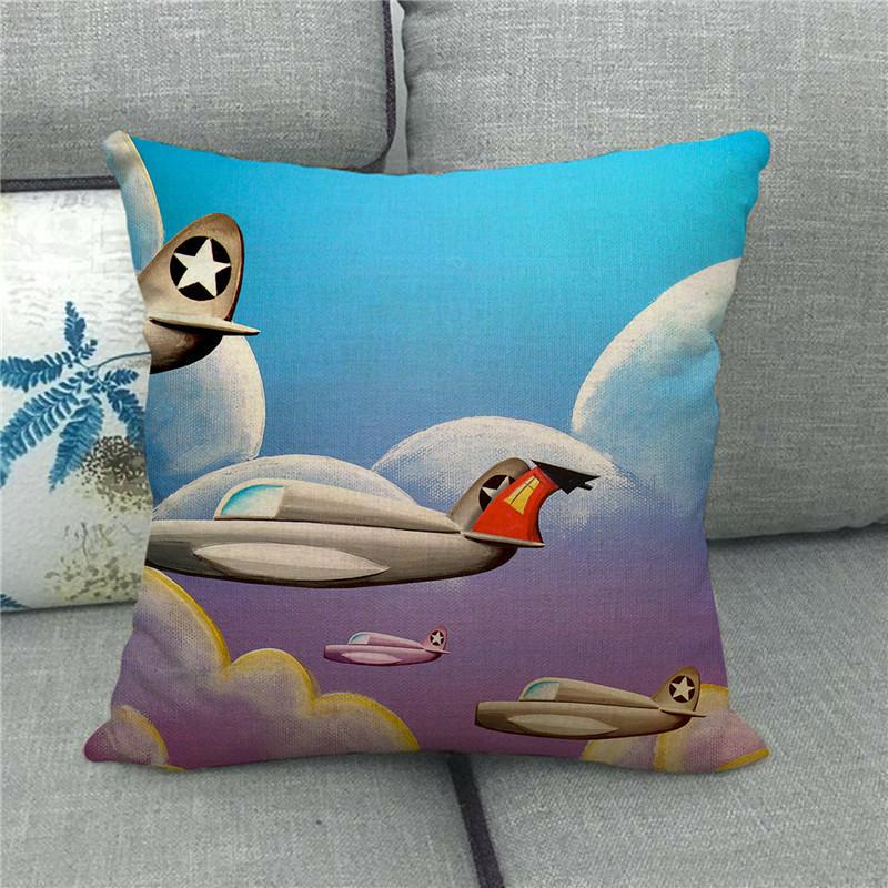 Creative Cartoon Illustration Star Map Digital Printing Short Plush Pillow Covers For Car Sofa Office Cushion Cover Home Goods