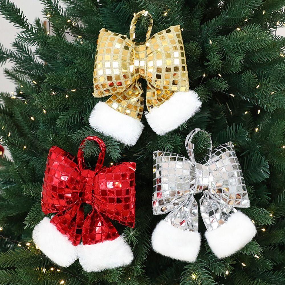 Creative Design Christmas Sequin Bow Bow Pendant Christmas Tree Ornament  Christmas Tree Decor