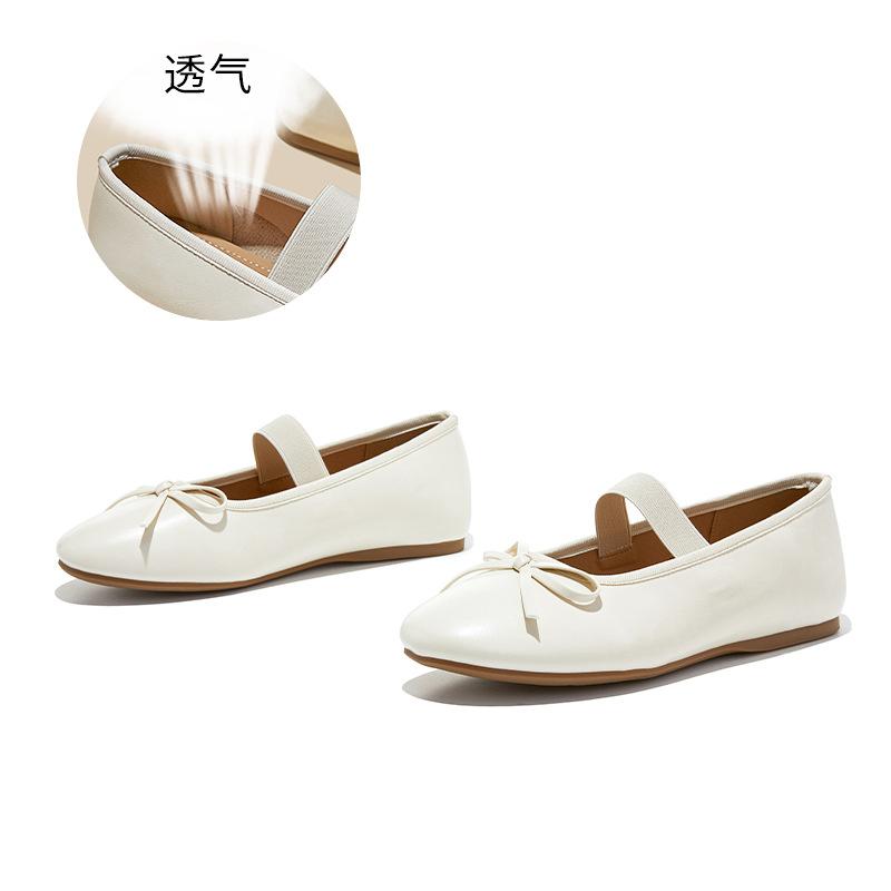 

The first layer of sheepskin insoles Mary Jane shoes women s 2026 spring bow shallow mouth single shoes are not tired of women s shoes trend 40 бежевий