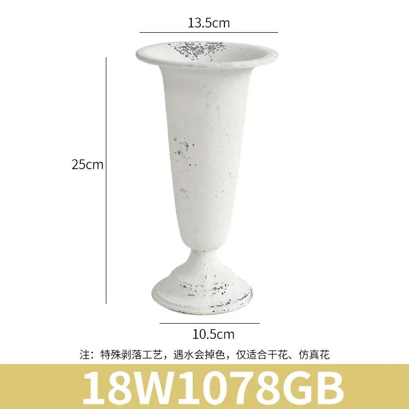 Weiße Retro Klassische Eisenkunst Vase Garten Schreibtisch Simulierte Blumentopf Für Blumenarrangement Hochzeit Feiertag Party Dekorieren