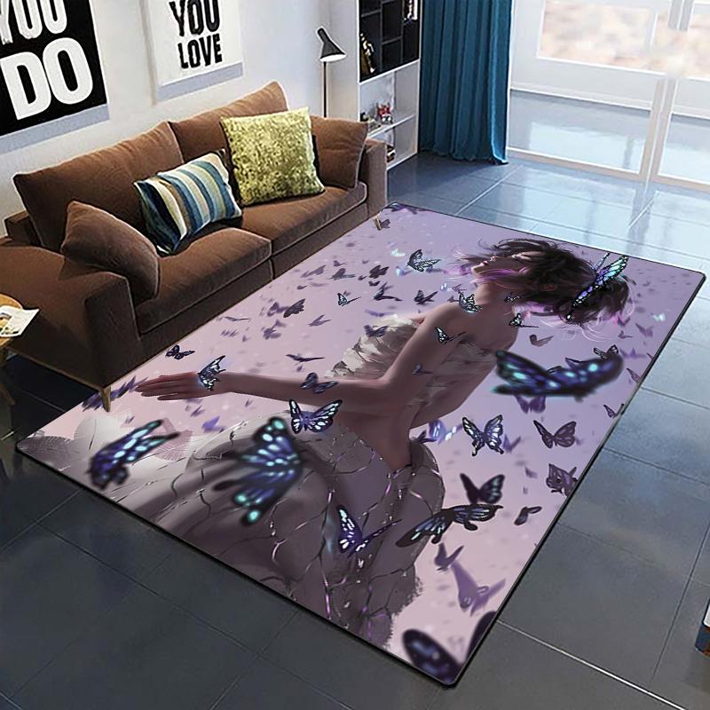 Ghostblade-Druck, kreatives Muster, rutschfester Teppich, Camping-Kissen, Fußmatte, Spielbereich, Teppich, Anime-Raumdekoration, Kawaii-Teppich, Yoga-Matte