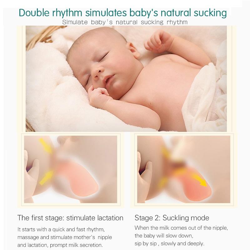 Electric Milk Breast Pump Medical Grade Silicone Double Wearable Electric Breast Pump Hands Free Automatic Breast Pump Messager