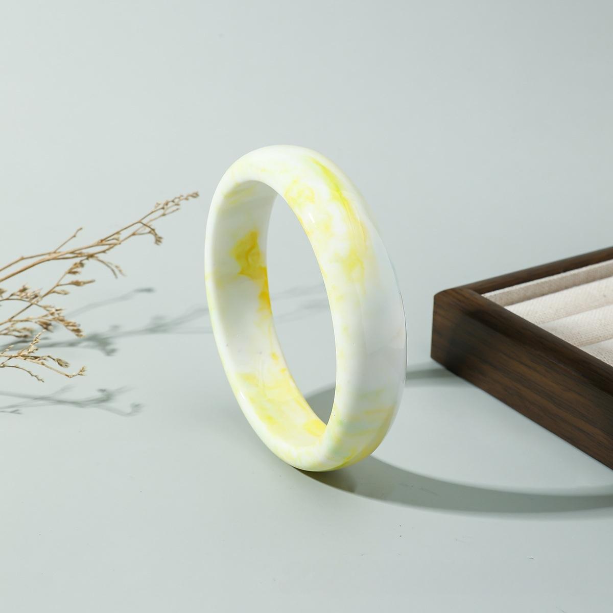 

Boho Smudged Resin Fine Bracelets for Women Vintage Acrylic Bangles Korean Fashion Jewelry Elegant Easy Match Simple Pulseras
