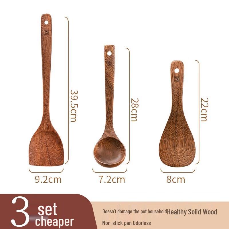 

Shuangqiang Wenge Wood 3-Piece Kitchen Utensil Set