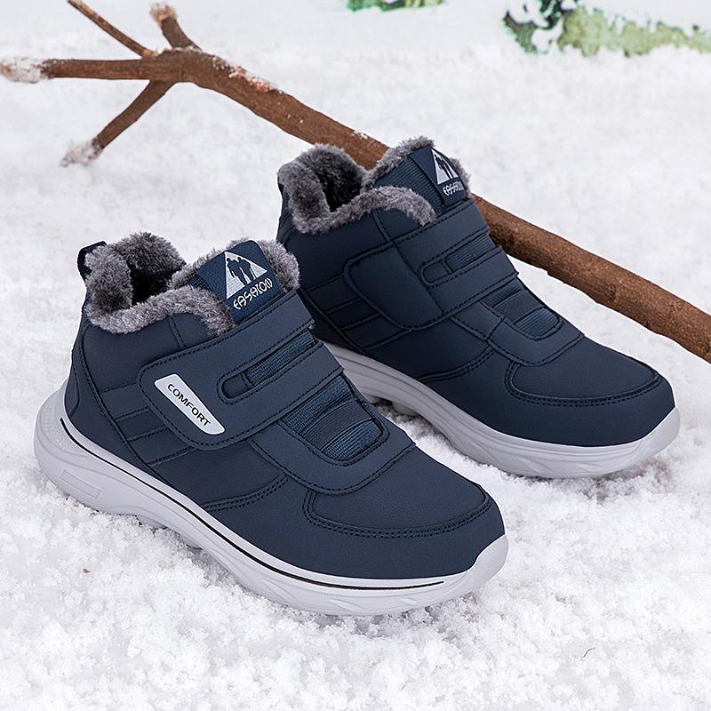 Winter Men's Sneakers Thick Plush Warm Men's Snow Boots Lightweight Men's Ankle Boots Men's Outdoor Cotton Boots