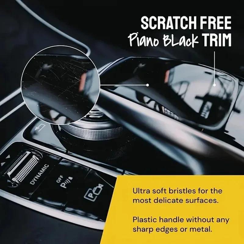 3 STÜCKE Auto Außen Innen Detailbürste Wildschweinborstenbürsten für Autoreinigung Auto Detail Werkzeuge Armaturenbrett Reinigungsbürste