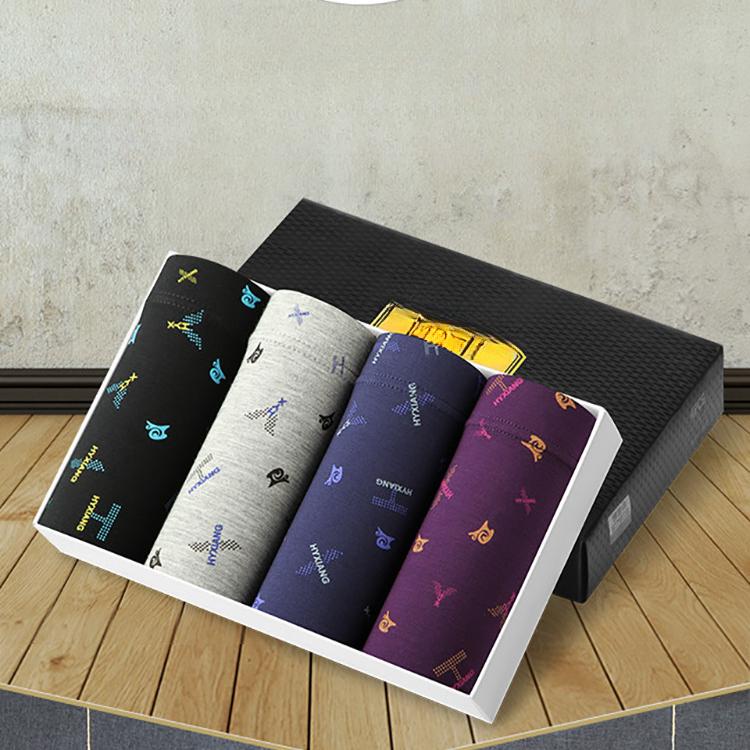 4pcs Men's Underwear Ice Silk Boxer Shorts Soft Printed Boxer Shorts Boxer Brief