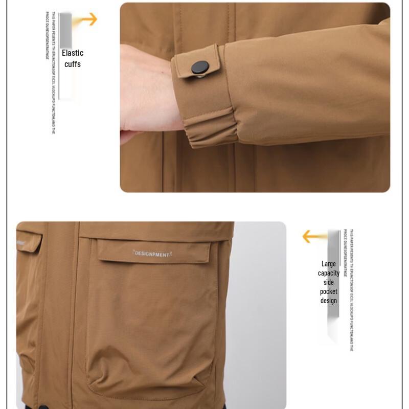 Pierre Cardin Men's Stand-Collar Waterproof Windproof Jacket