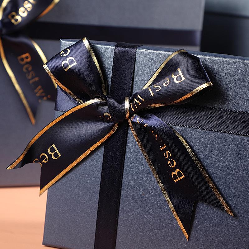 Luxury Blue & Pink Bow Paper Gift Box for Lipstick, Perfume, and Cosmetics - Perfect for Birthday or Party Favors