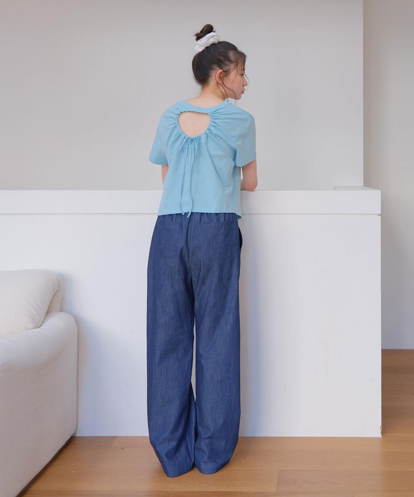 Moui Denim Banding Slacks (D/Blue)
