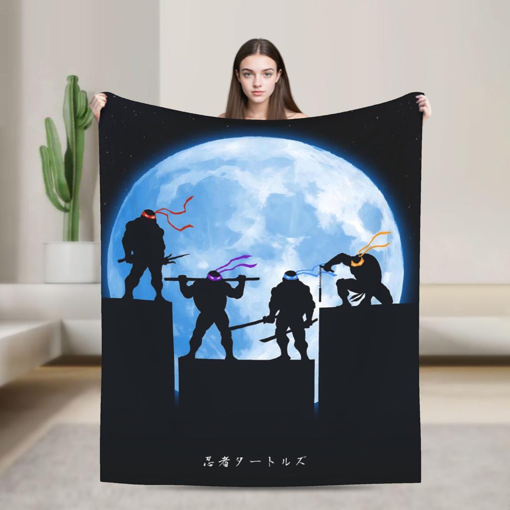 Soft Blankets Camping TMNT Game  Throw Blanket  Flannel Bedspread For Couch Chair Sofa Bed Street Trend Sofa Bed Cover