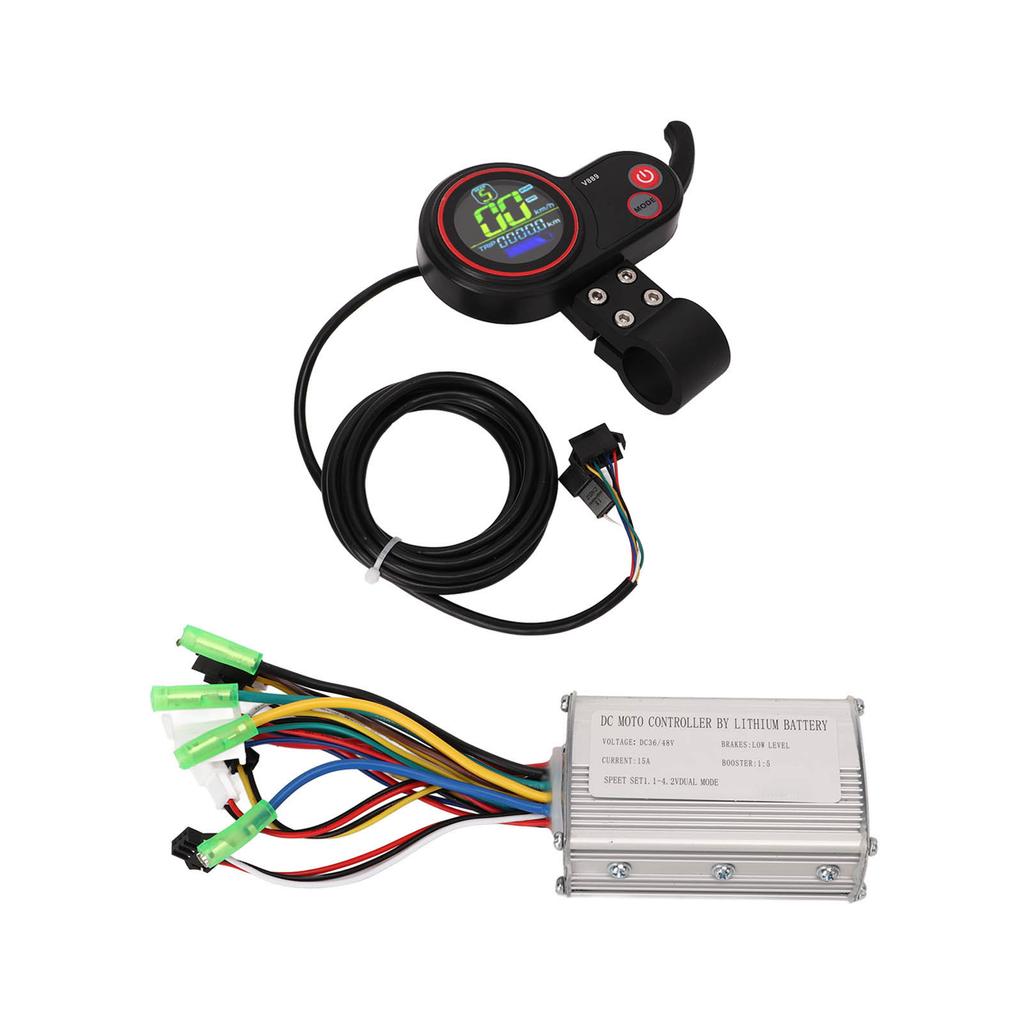 36V 48V 15A Motor Brushless Controller and LCD Display Kit for Electric Bikes Scooters 22.2mm Handlebars