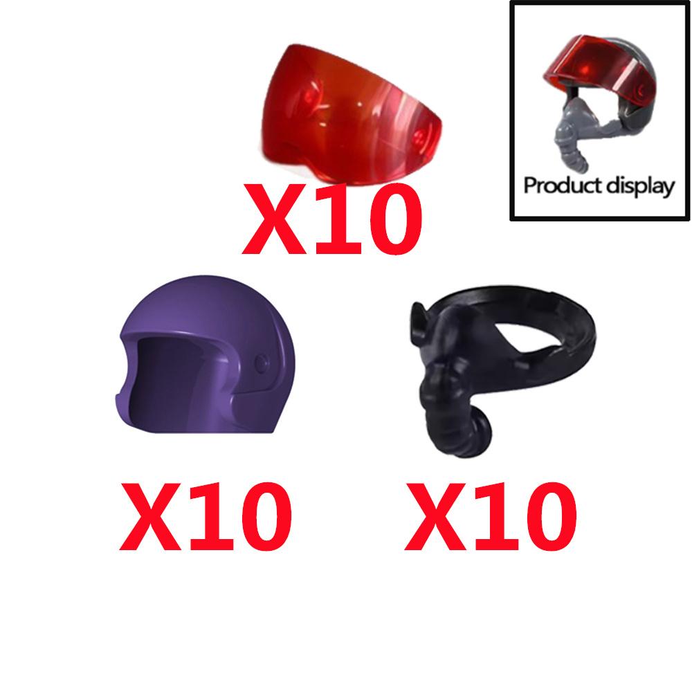 Military Building Block Figure Cap Tactical Helmet Alpha Motorcycle Lenses Gas Masks Flame Emitter Night Vision Device Gift Toys