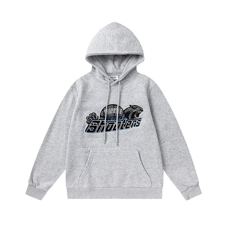 Foreign trade new rainbow color matching letter embroidery velvet loose hooded sweater casual trousers set men and women the same style
