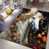Elegant Horse Floral Rug for Living Room Decor - Unique Artistic Design, Soft Texture, Non-Slip Backing | Home Decor Trends