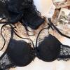 Sexy Hollow Women Underwear Summer Lace Embroidery Push Up Bra Set Bow Decoration Youth Lingerie Romantic Bras Panties Set