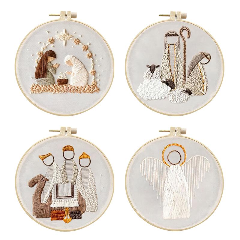 1set Embroidery Kit With Printed Embroidery Patterns Cross Stitch Set