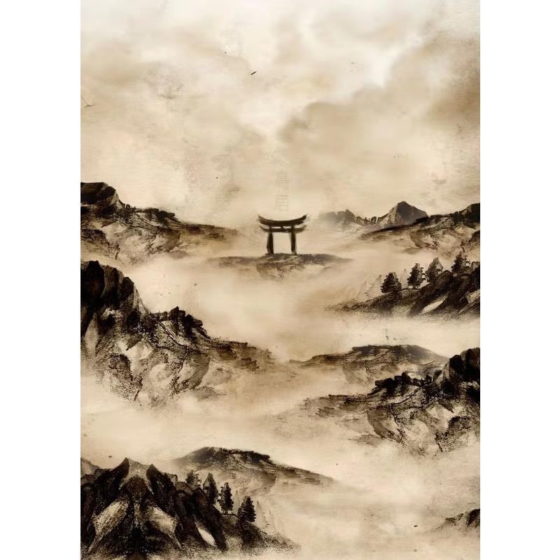 Japanisches Samurai Leinwandgemälde Wandkunst Charakter Poster und Drucke Heimdekorationsbild für Wohnzimmer Schlafzimmer Ästhetisch