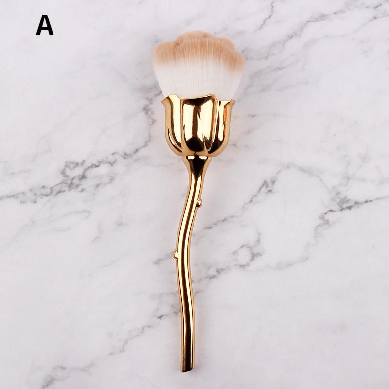 Rose Nail Art Dust Brush For Manicure Beauty Brush Blush Powder brushes Fashion Gel Nail Accessories Nail Material Tools
