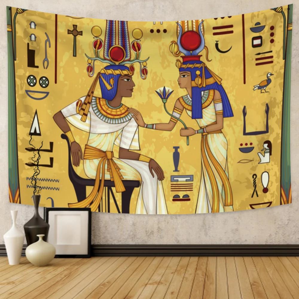 Ancient Egyptian Tapestry  Pharaohs  Hieroglyphics for Bedroom Decor Historical Style Enhance Your Space with Cultural Charm