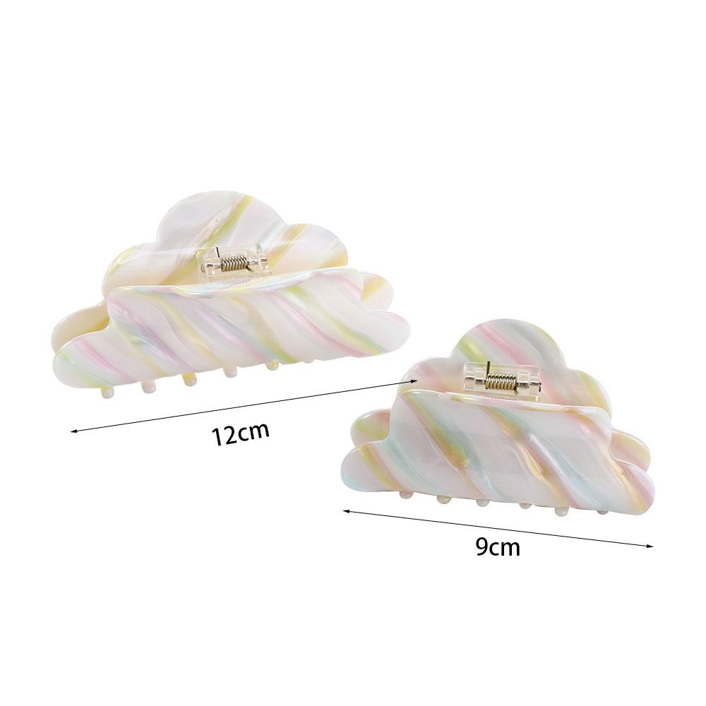 Rainbow Cloud Acetic Hair Claw Stripe Rainbow Hair Clip Sweet Stripe Shark Clip  Party