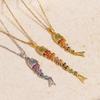 Creative Swinging Fish Pendant Necklace Colorful Copper Alloy Jewelry For Women Fashionable Dynamic Neckchain