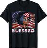4th of July Black African American Blessed Woman Afro T-Shirt