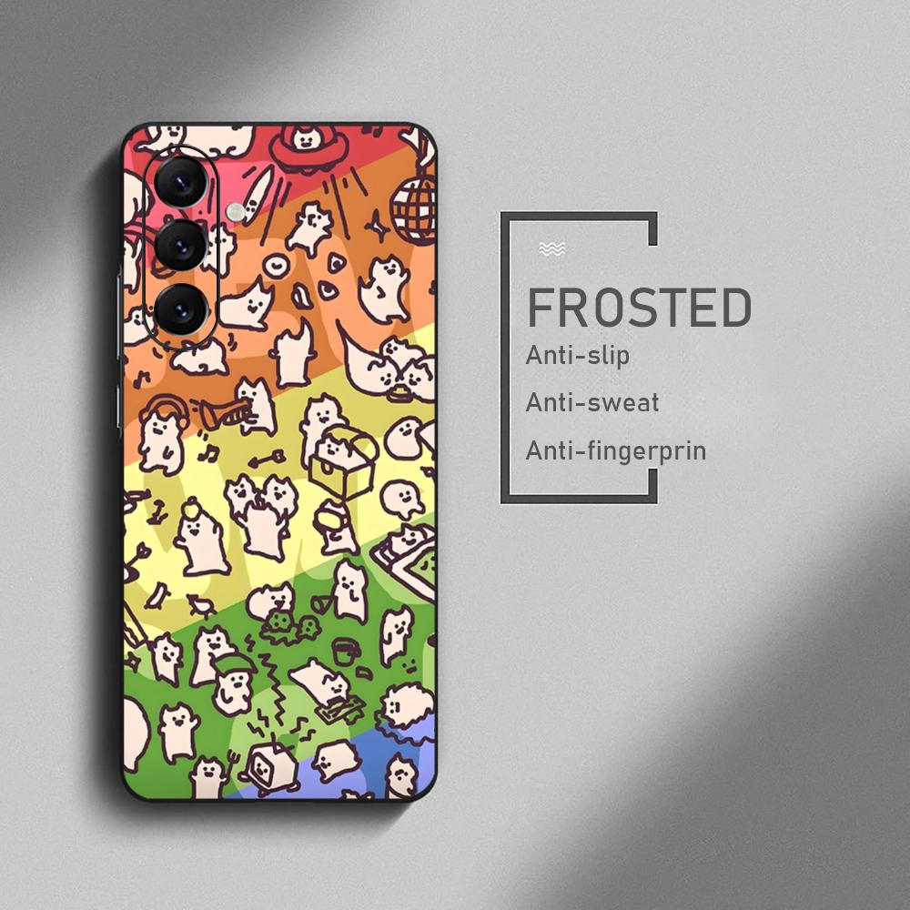 Hot Cartoon EverydayOneCat Phone Case For Samsung Galaxy S26 S25 S24 S23 S22 S21 Plus Ultra Note20 Soft Black