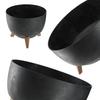 KADAX Flower Pot Planter 29cm Cover + Insert Legs Cork Flower Stand Black