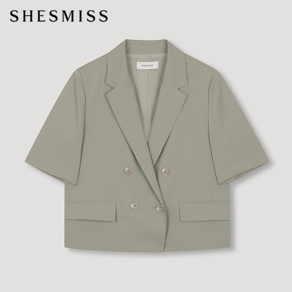 

She S Miss Двубортный жакет с короткими рукавами SwSjkn22040 Kh Khaki/44