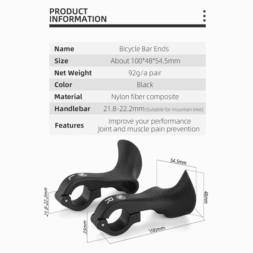 Comfortable Fluorescence Bicycle Bar Ends Ergonomic Design Bike Handlebar Nylon Bicycle Handle Bar