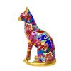 Bunte Harz-Katzenfigur Sitzende Haltung Dekoration Ornament Wohnzimmer Flur Schreibtisch Büro Heimdekoration