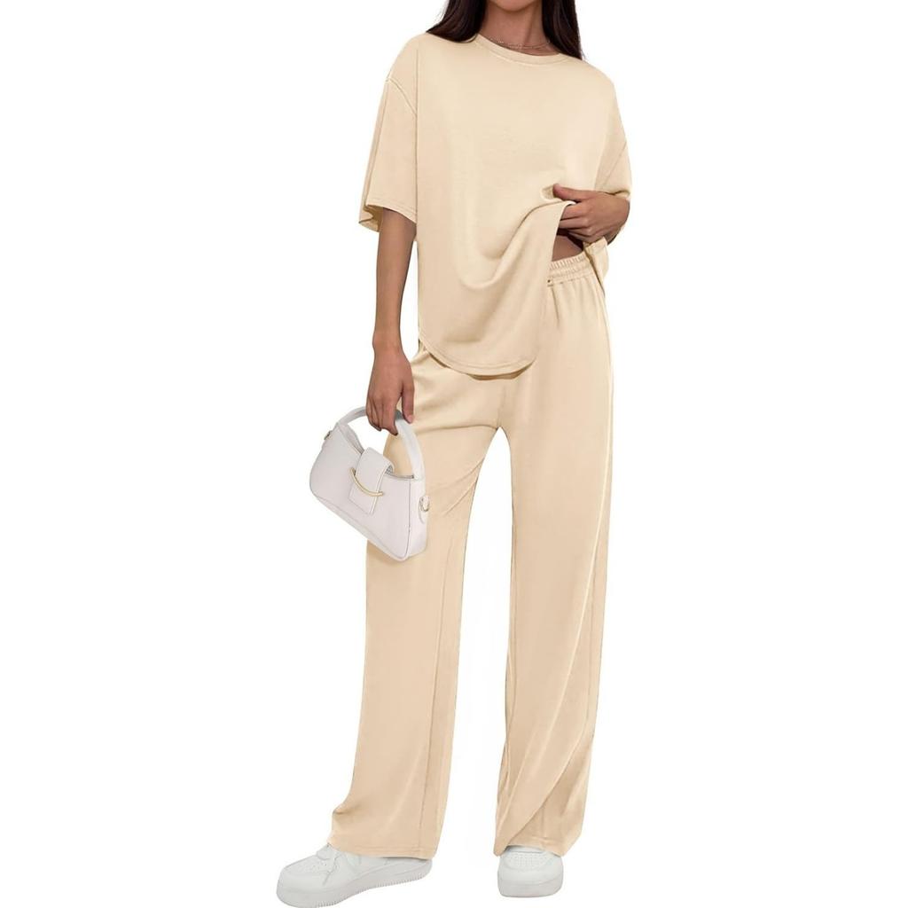 Women's Two,Piece Summer Slightly Loose Top And Pants Casual Set