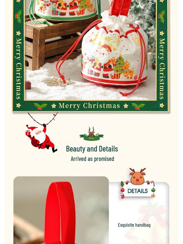 2025 Creative Christmas Gift Apple Box & Candy Drawstring Bag Handbag