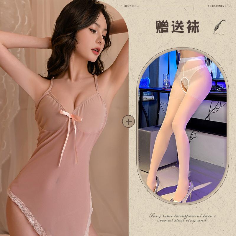 Sexy Perspective Mesh Pajamas Uniform Seduction Passion Suit Free Nightgown