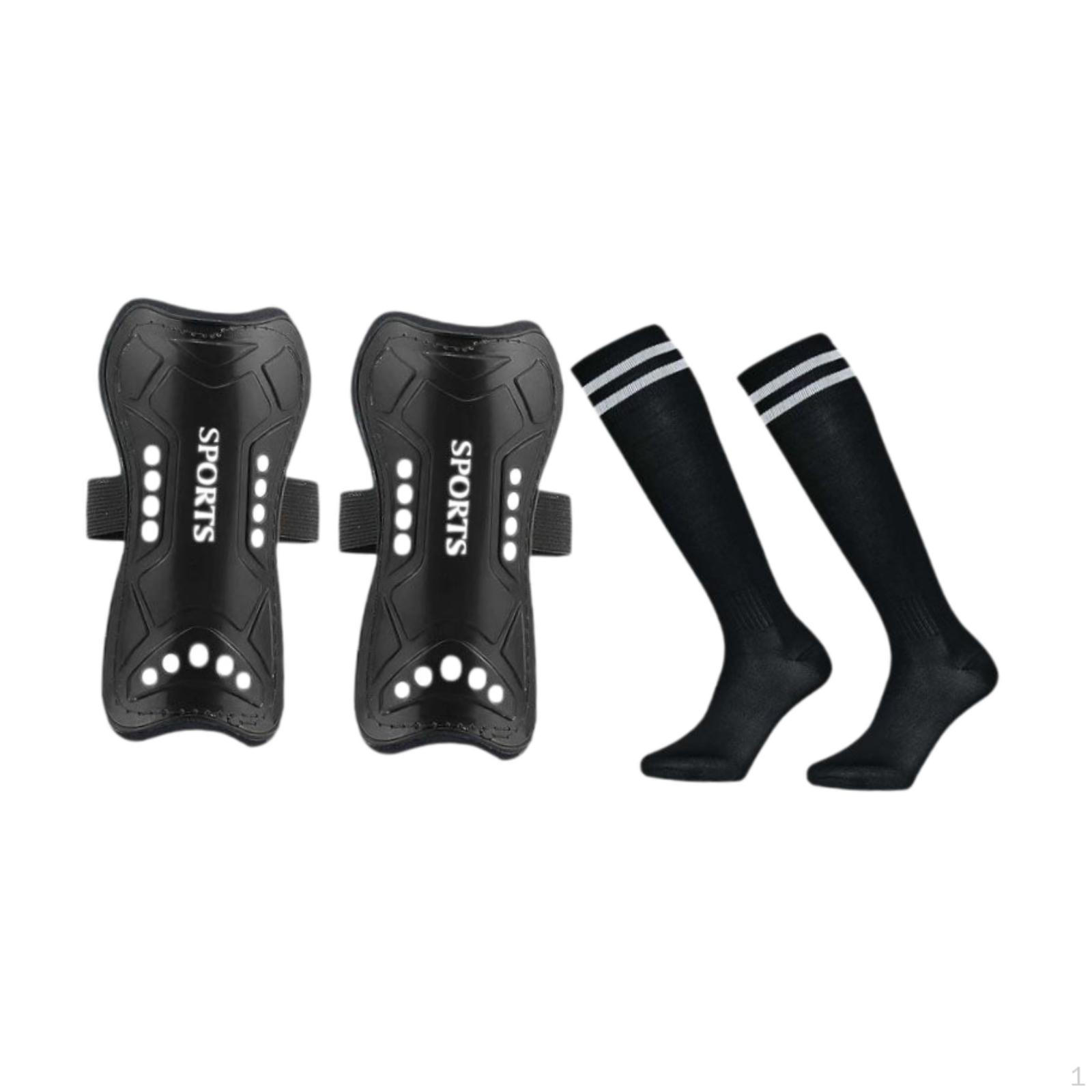 

Football Shin Guards with Socks for Players, Calf Protection Gear S чёрный