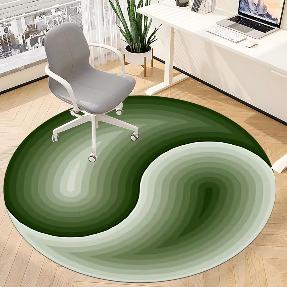 1pc Yin-Yang Symbol Chair Carpet for Office Non-Slip, Machine Washable Rug for Office, Room - Holiday Decor, Machine Made yy251016085