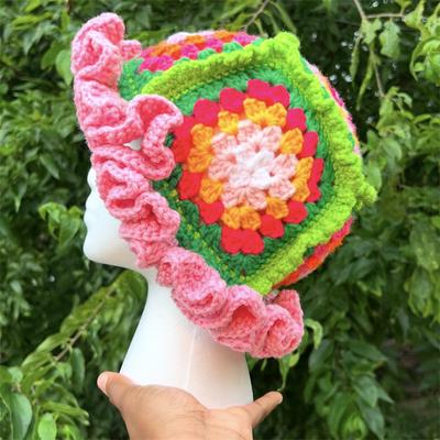 New Handmade Crocheted Color-blocked Jellyfish Hat, Fashionable and Personalized Adult Hat