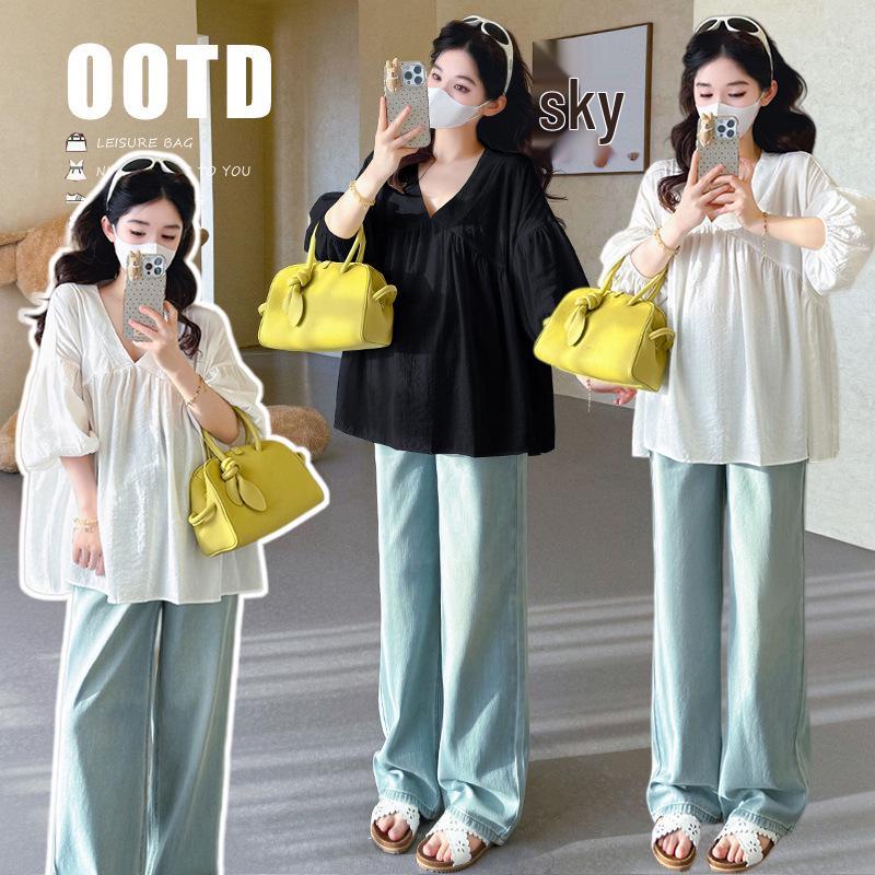 2026 Spring Korean Loose-Fit Maternity Doll Shirt 2XL