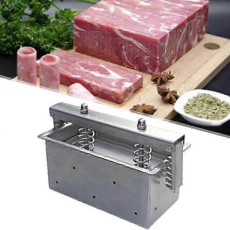 Fleischrollform aus Edelstahl zur Zubereitung von Speck und Schinken