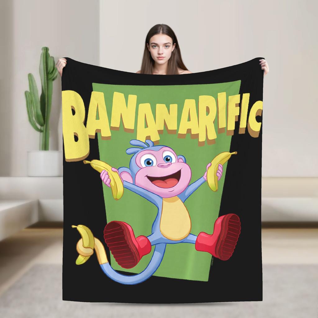 Warm Blanket DDoras The Explorers Vamanos A Explorar Dora and Boots Throw Blanket Flannel Bedspread For Couch Bed Bed Cover