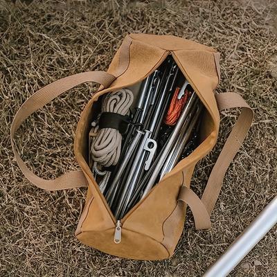 1/2pcs Tent Ground Stake Storage Pouch Large Capacity Camping Organizer for Outdoor Gardening Hiking Backpack Portable Gear Bags