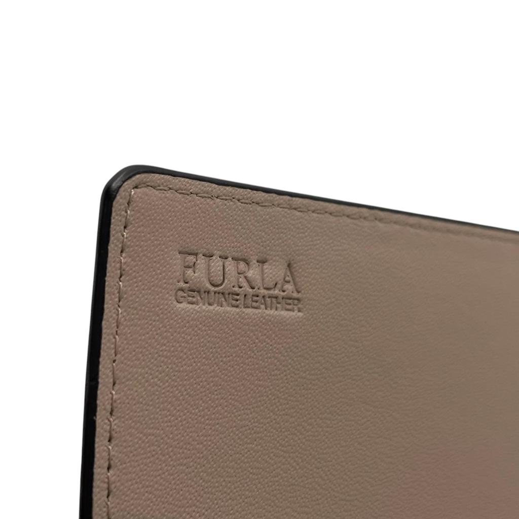 Used Furla Flap wallet Babylon Continental WalletPurse Gurege/beige leather Women