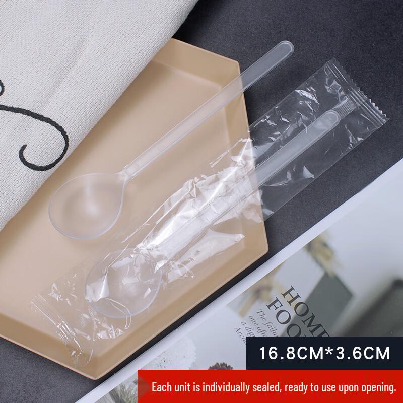 Shixun Disposable Frosted Round Head Plastic Spoons