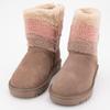 Taupe Leather Ankle Boots with Colorful Sheepskin Effect Child PEPE JEANS