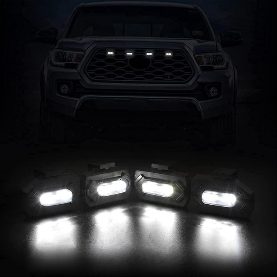 4x 12V Car Smoke Lens LED Grille Light Kit White Lamp For Toyota Tacoma 2020-21
